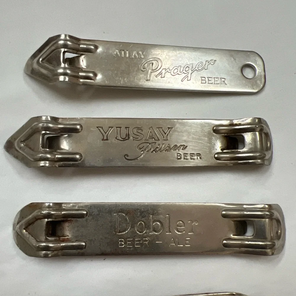 Beer Can Bottle Openers Lot of 5 Yusay Dobler Hamm's Meister Brau Atlas Prager